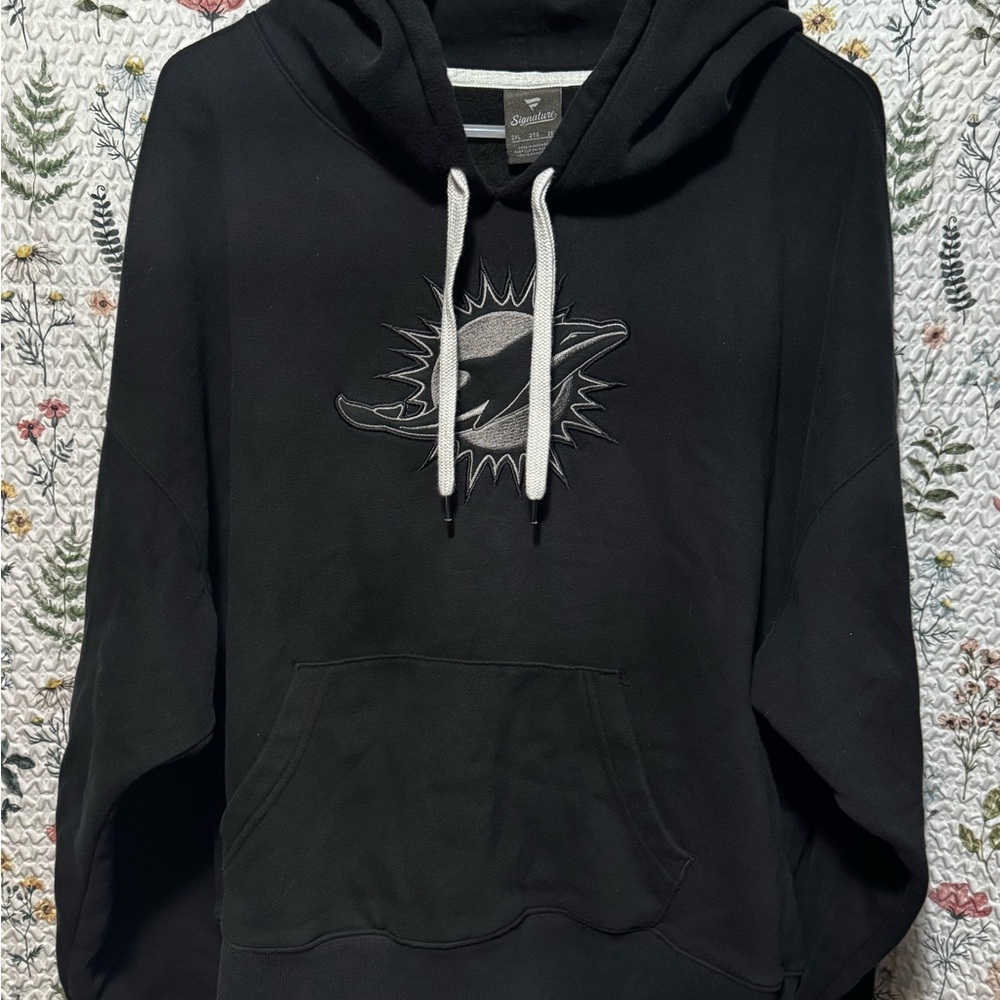 Signature Black Miami Dolphins hoodie. By fanatics